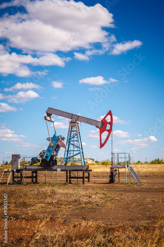 Oil pump in outdoors field