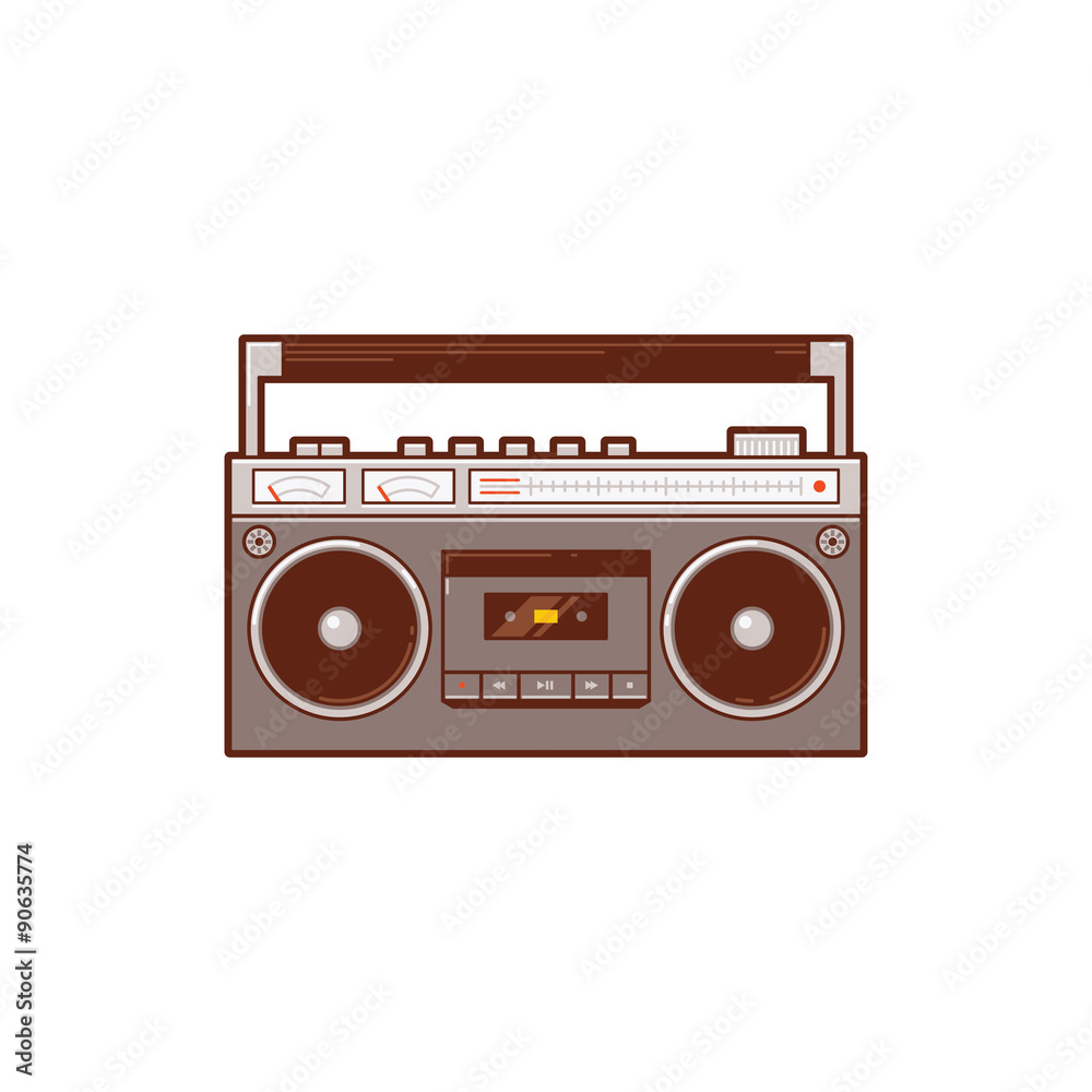 Fototapeta premium The retro cassette radio player.