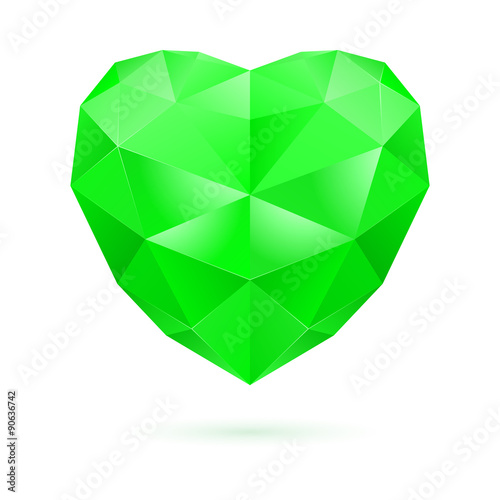 Green polygon heart