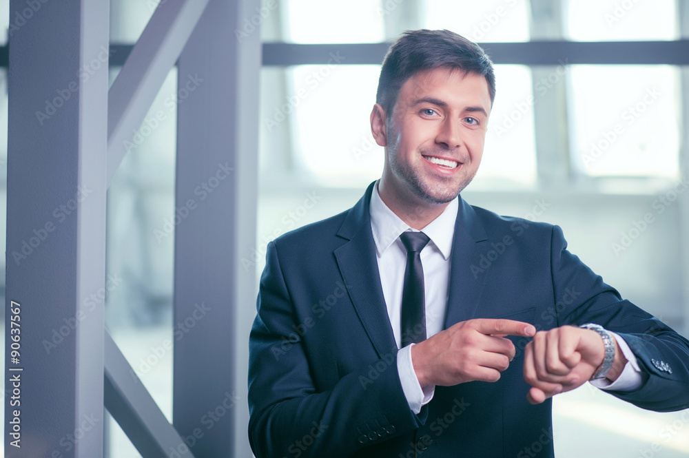 Fototapeta premium Successful young businessman has an appointment with his client