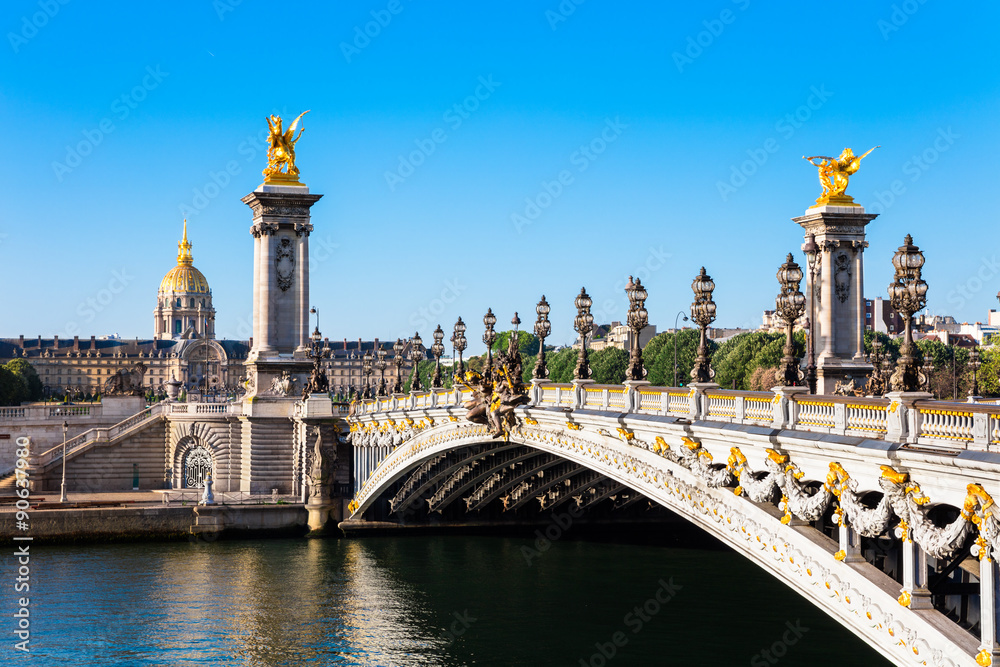 Pont Alexandre III Bridge with Dome des Invalides, Paris