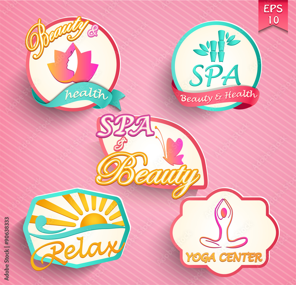 Set of flat icons for spa, healthy lifestyle, wellness and natural product. Set of flat icons for spa, healthy lifestyle, wellness and natural product.