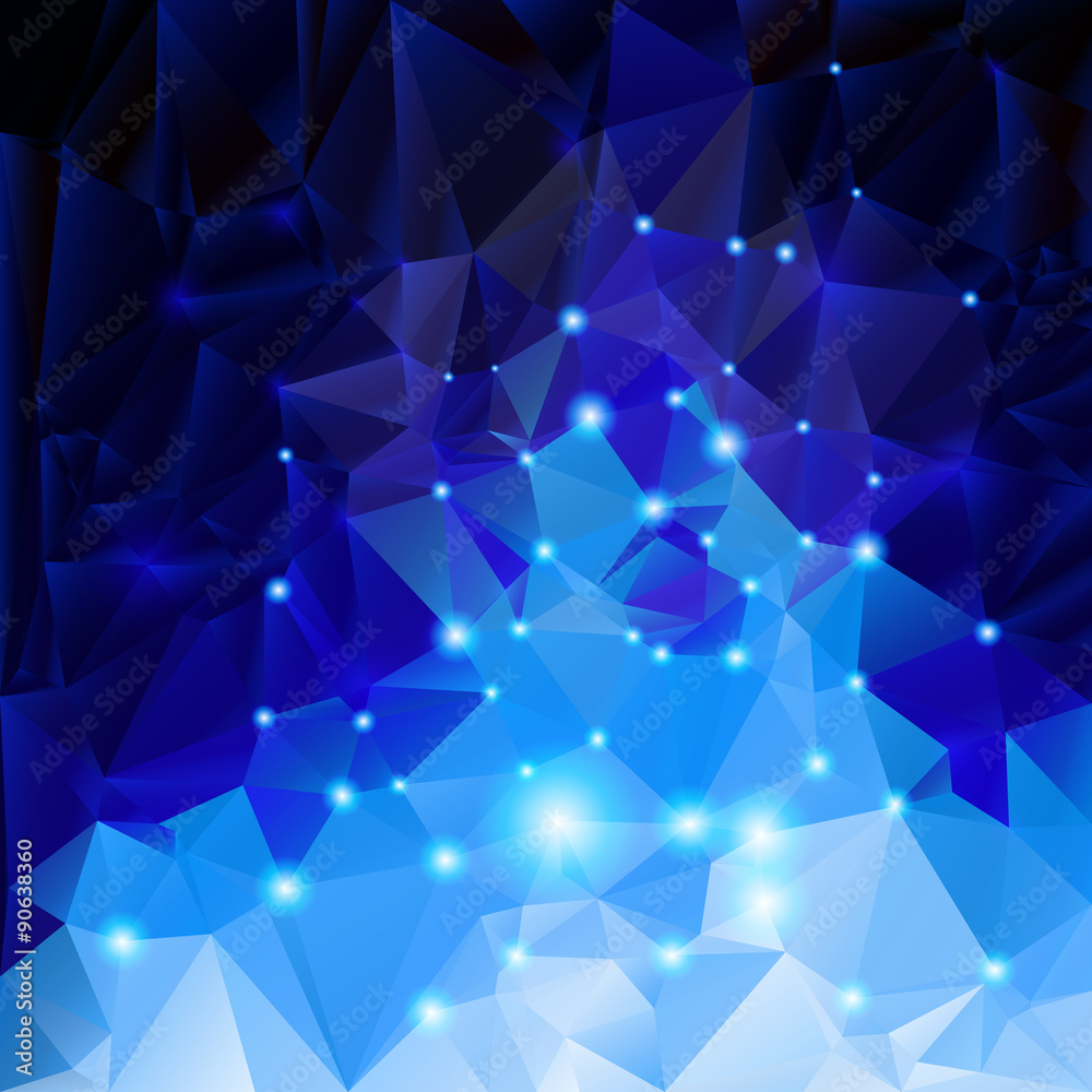 Fototapeta premium Blue polygonal background