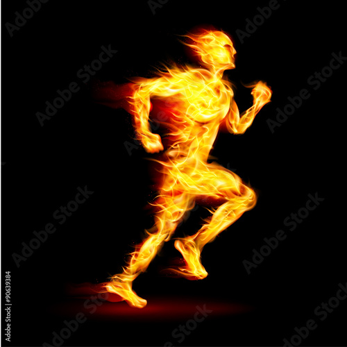 Fiery running man