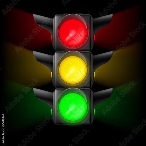Traafic light ober black