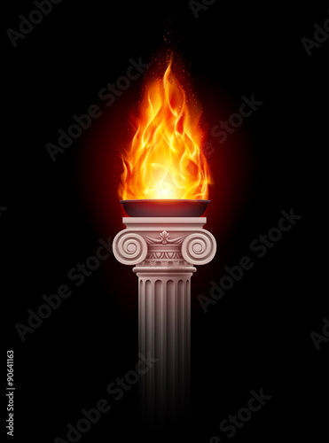 Column with fire