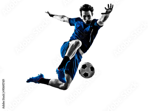 Naklejka italian soccer player man silhouette 