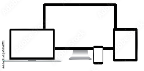 Modern digital tech device collection