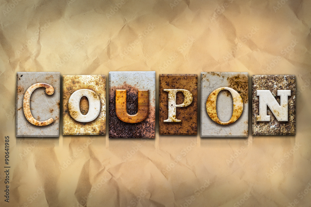 Naklejka premium Coupon Concept Rusted Metal Type