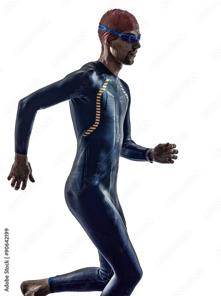 man triathlon ironman athlete swimmers running man triathlon ironman athlete swimmers running