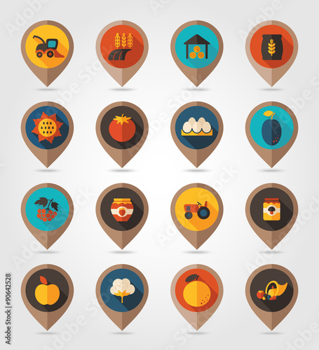 Autumn Harvest Thanksgiving flat mapping pin icon