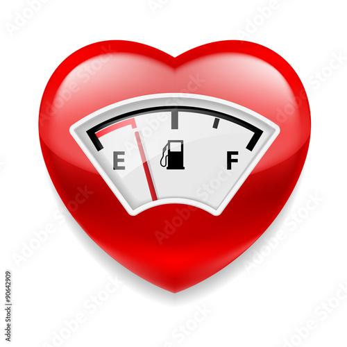 Heart with fuel indicator