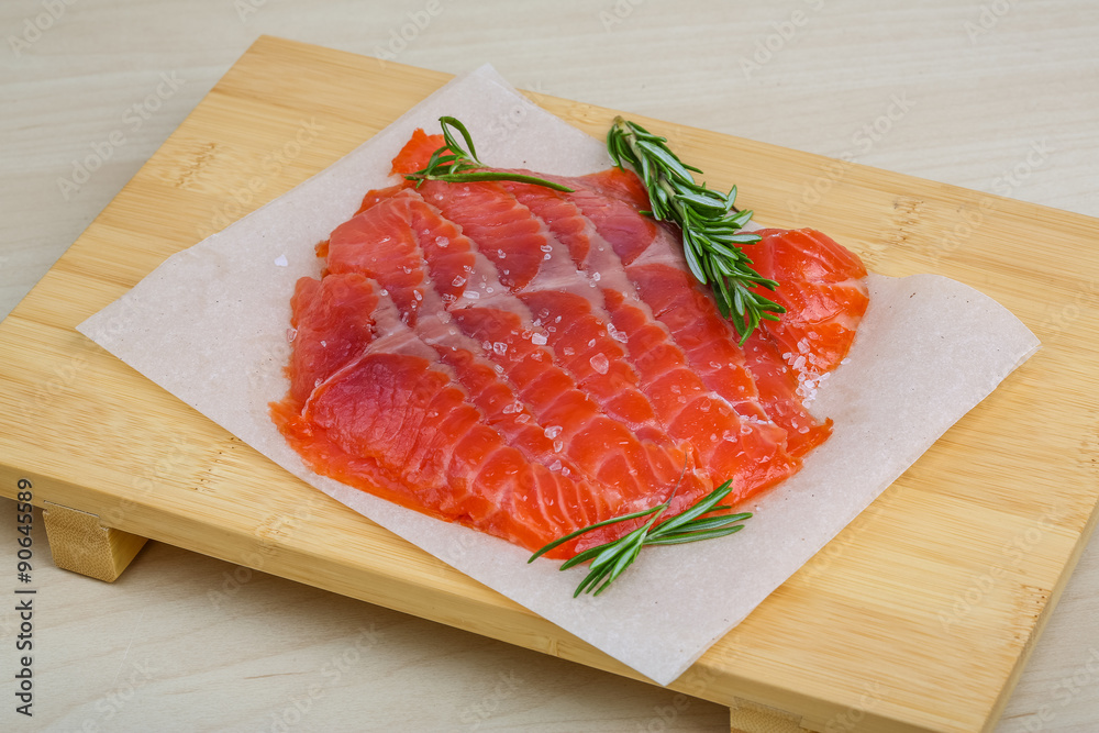 Sliced salmon Sliced salmon