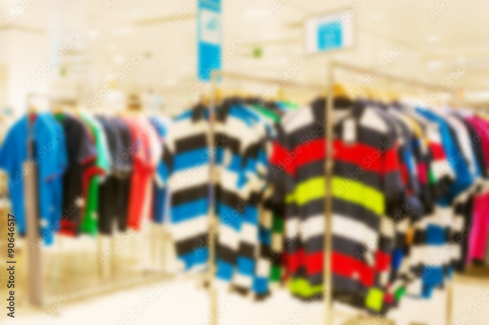Obraz premium Clothing store blur background