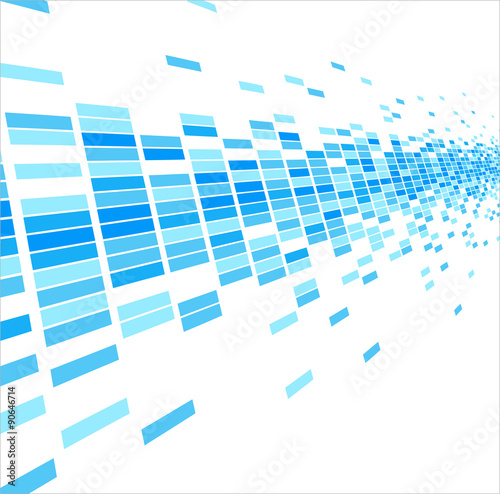 Konstfotografi Abstract Blue Mosaic Perspective Background - Illustration