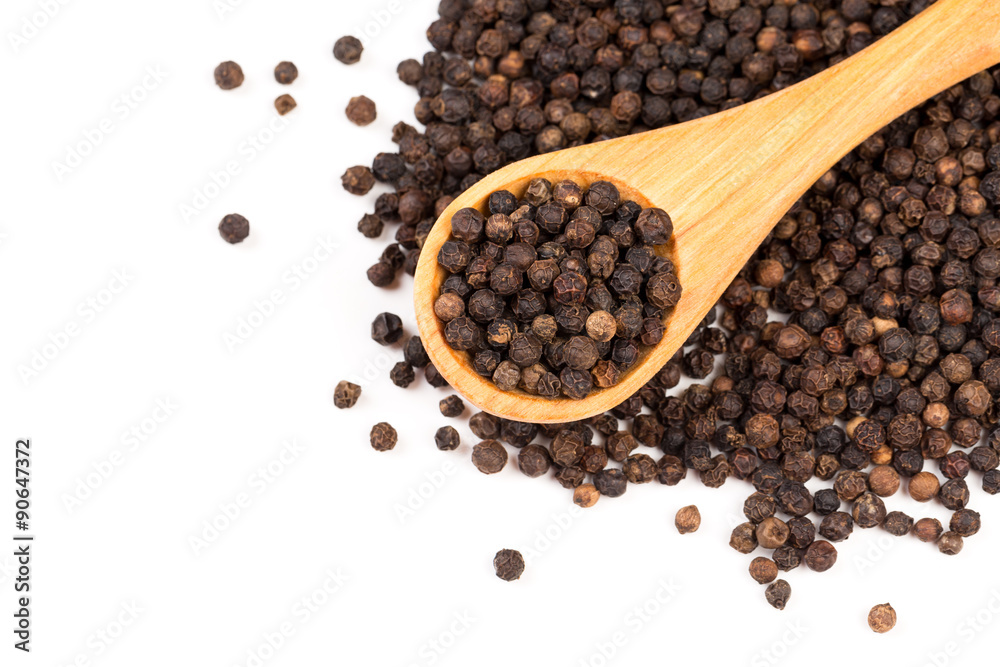 Black pepper isolated on the white background Black pepper isolated on the white background