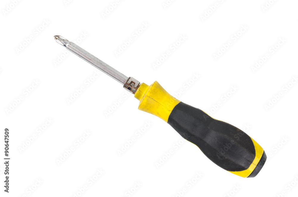 old screwdrivers. isolated on white background old screwdrivers. isolated on white background
