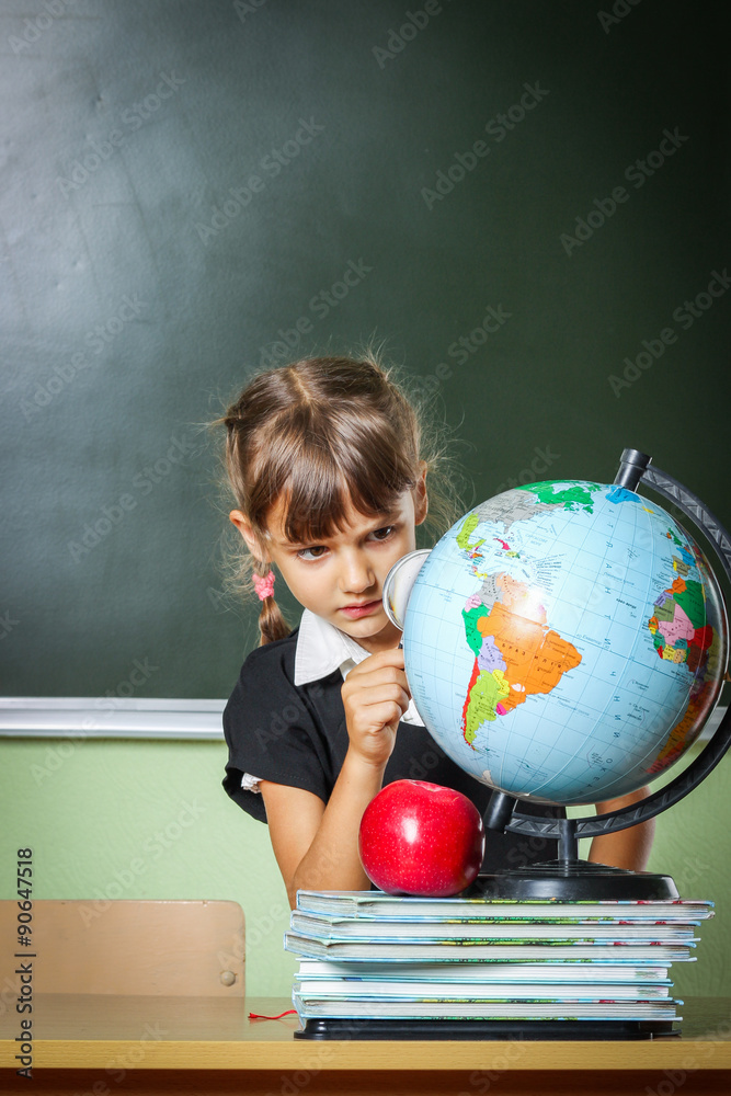 school, girl, schoolgirl 6 years in a black dress and a white sh school, girl, schoolgirl 6 years in a black dress and a white sh