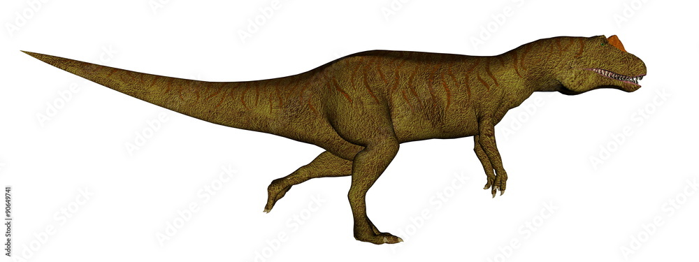 Fototapeta premium Allosaurus dinosaur running - 3D render