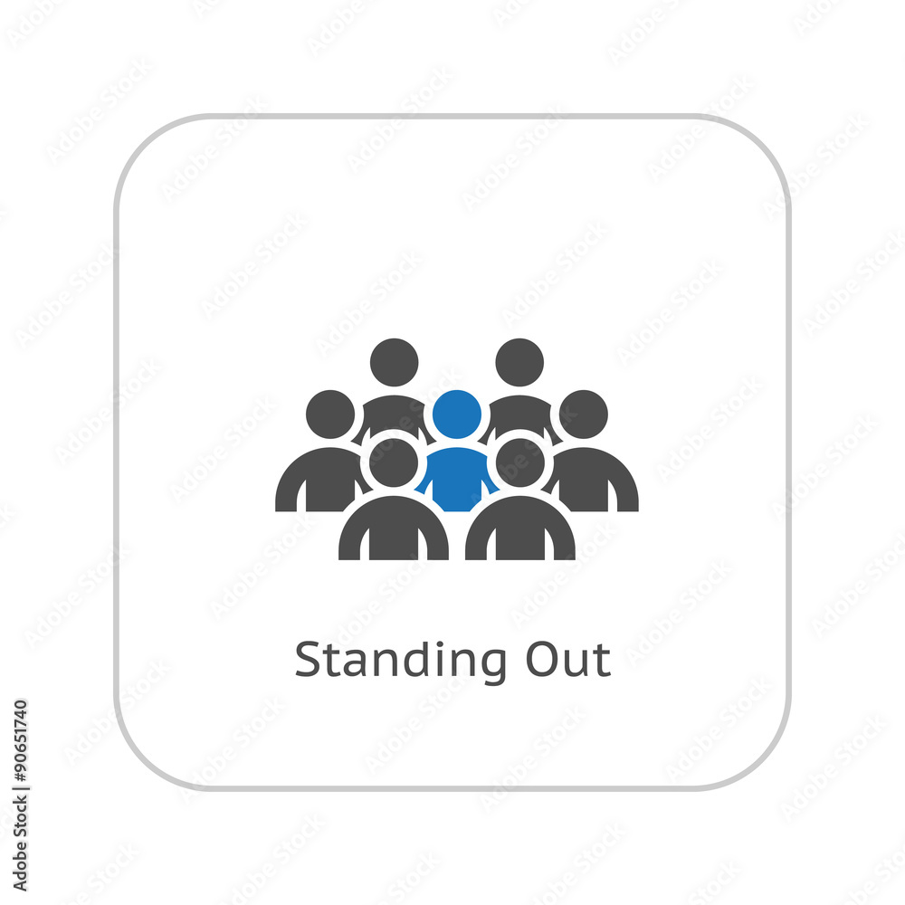 Standing Out Icon. Business Concept. Flat Design. Standing Out Icon. Business Concept. Flat Design.