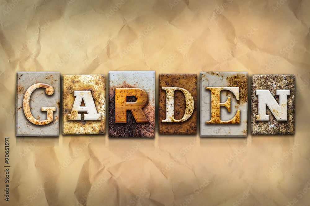 Naklejka premium Garden Concept Rusted Metal Type