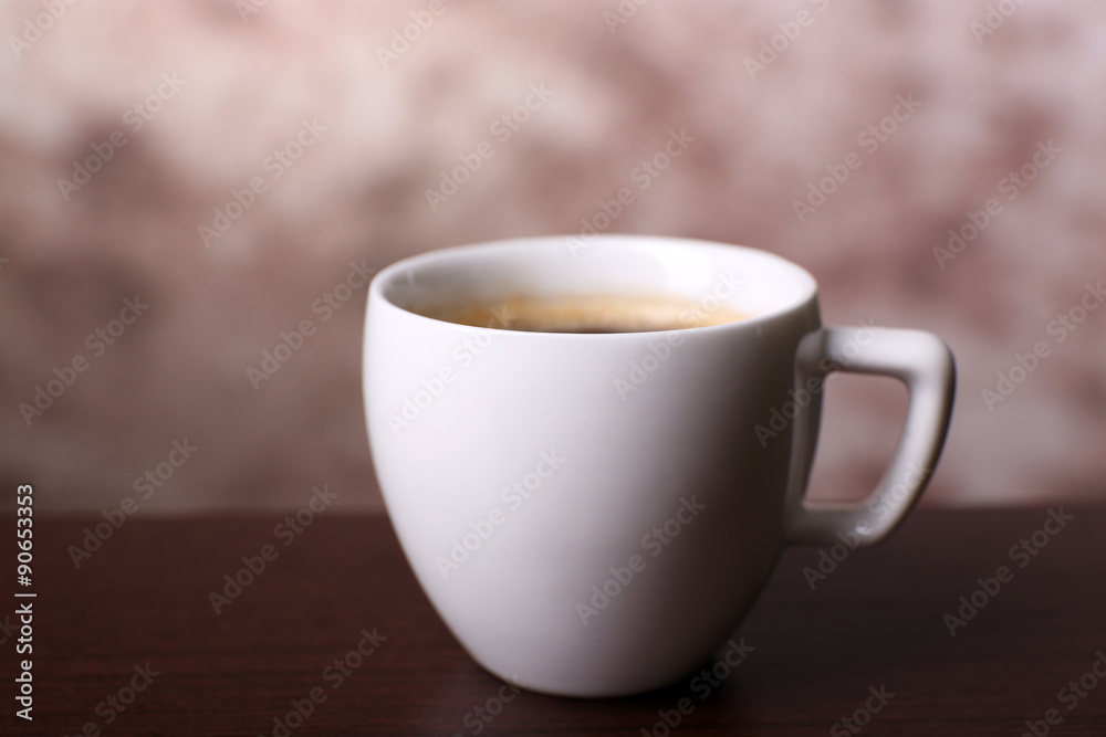 Cup of coffee on table close up Cup of coffee on table close up