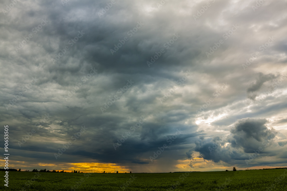 Obraz premium Clouds, dramatic scene with space for text.