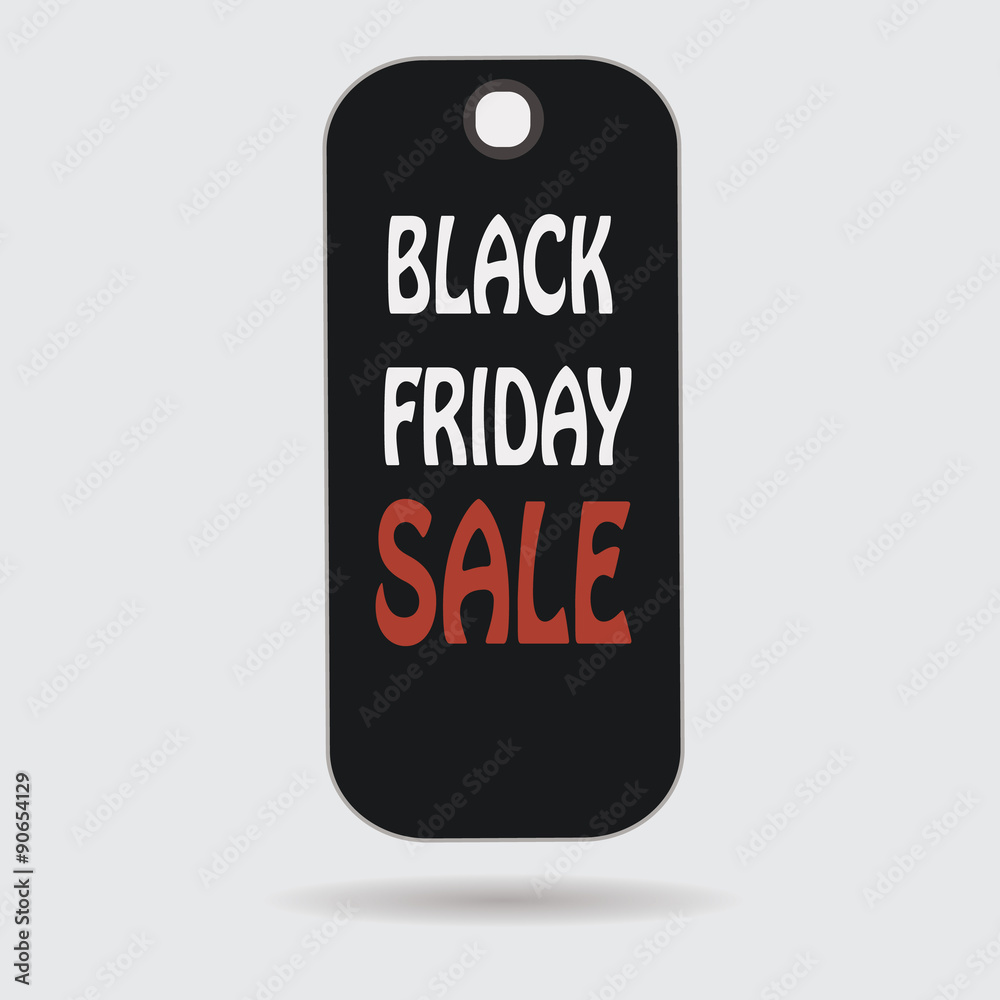 Fototapeta premium Black friday sale realistic paper price tag. Label. Vector illustration