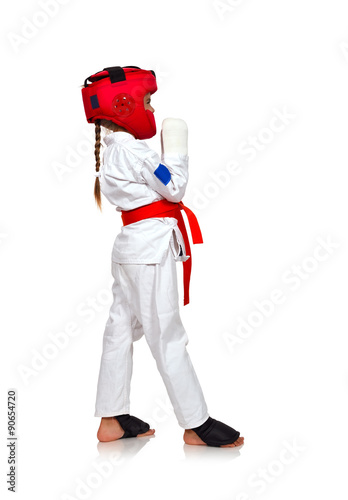karate girl in a helmet