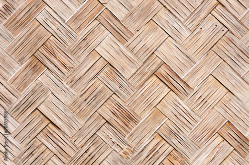 Close up old Woven flat mat  bamboo grass