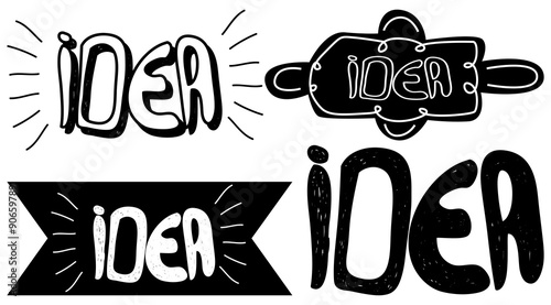Idea scribble set isolated on white background.