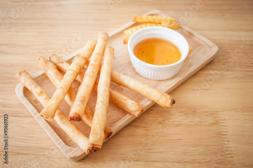 Shrimp wrapped in crispy dough