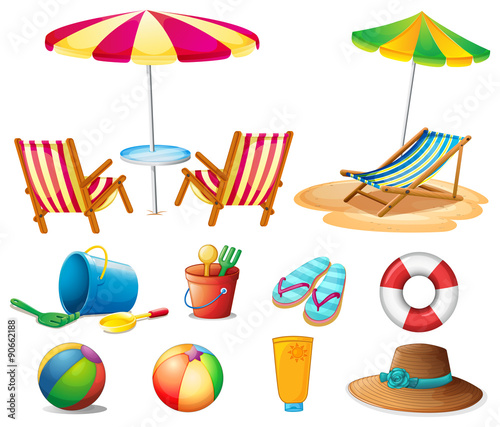 Beach objects and toys