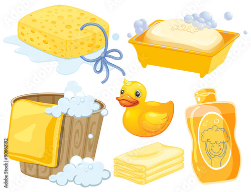 Bathroom set in yellow color