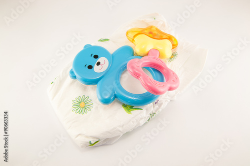 Stack of diapers isolated