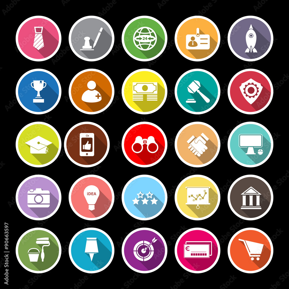 SME flat icons with long shadow SME flat icons with long shadow