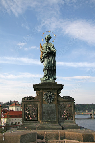 St. John of Nepomuk Statue on Prague Charles Bridge, Czech republic