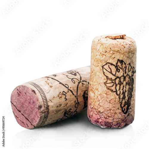 Wine corks isolated on white