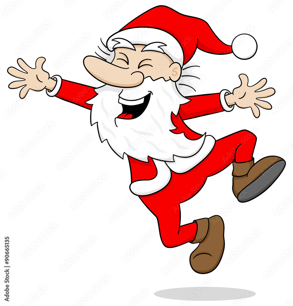 Weihnachtsmann springt vor Freude Stock-Vektorgrafik  Adobe Stock