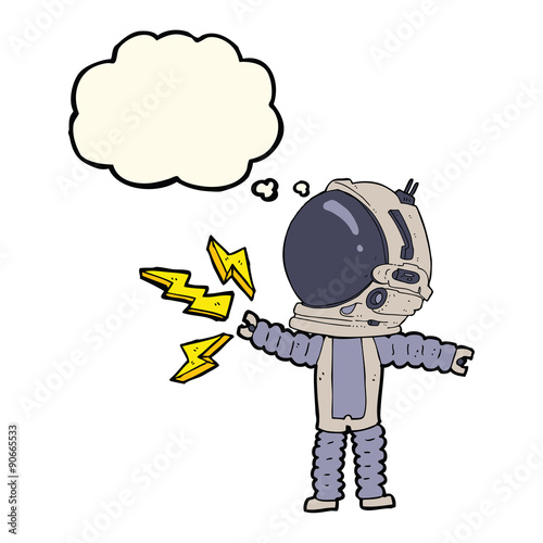cartoon astronaut with thought bubble