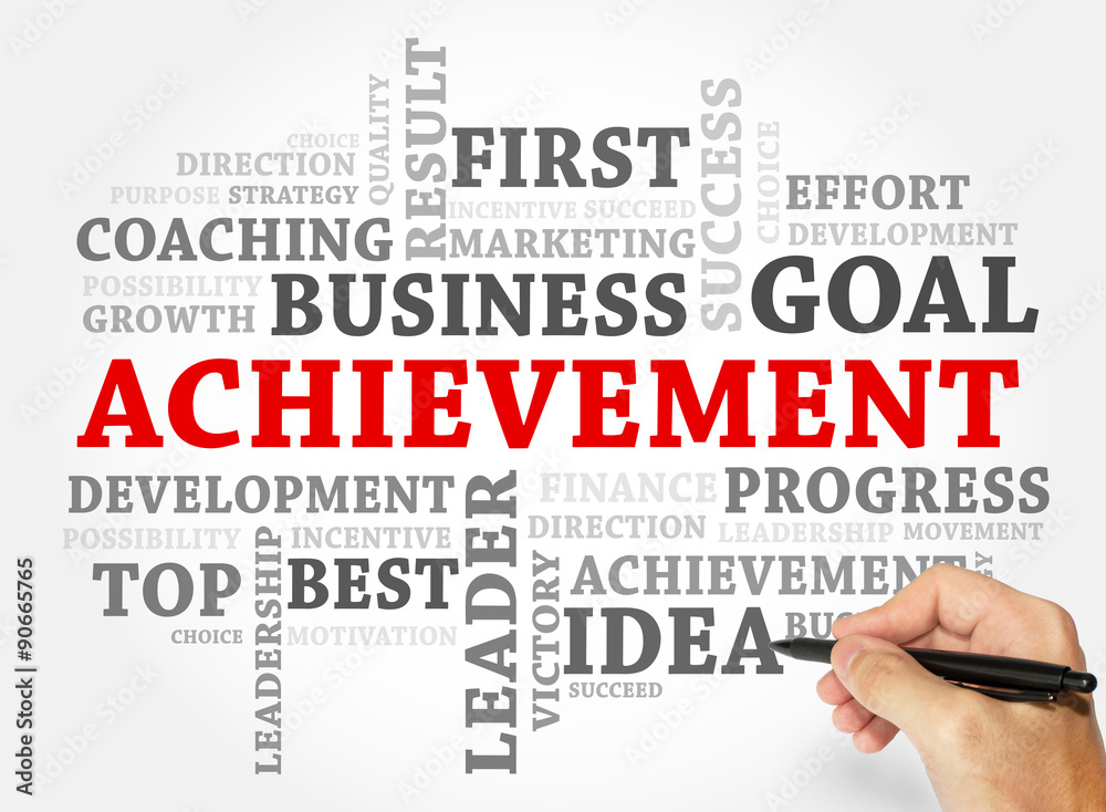 Achievement words concept, Business concept Achievement words concept, Business concept
