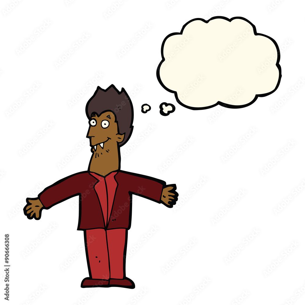 cartoon vampire man with thought bubble cartoon vampire man with thought bubble
