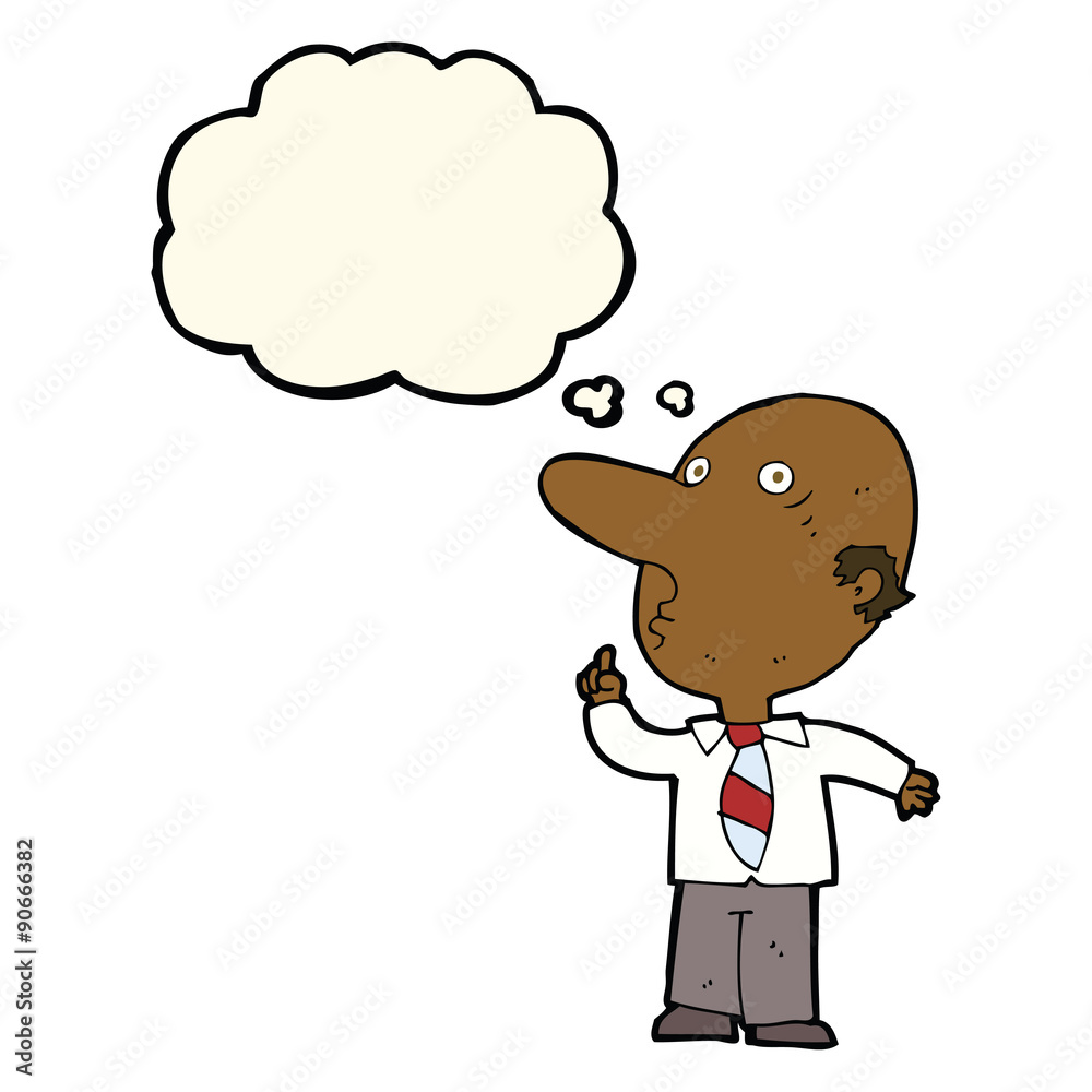 cartoon bald man asking question with thought bubble cartoon bald man asking question with thought bubble