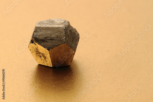 pyrite gold crystal isolated