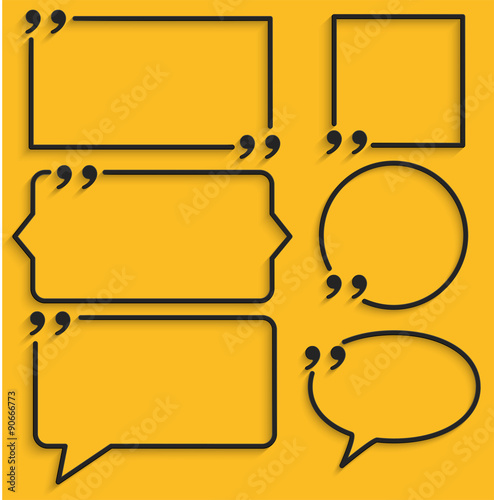 Abstract frame for quotes on yellow background