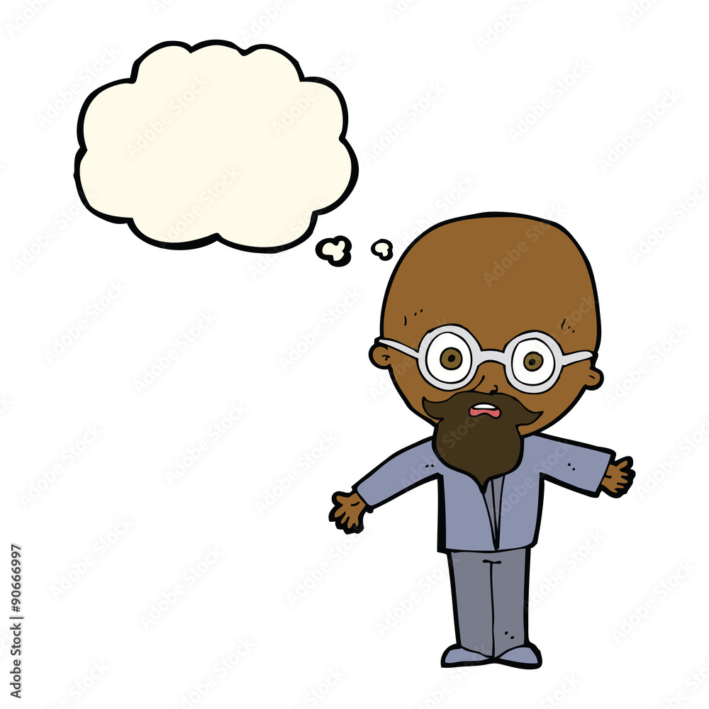 cartoon genius scientist with thought bubble cartoon genius scientist with thought bubble