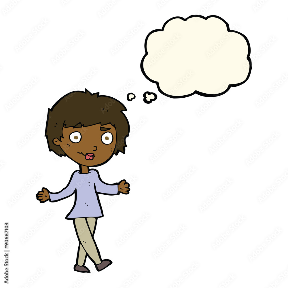 cartoon confused woman with thought bubble cartoon confused woman with thought bubble
