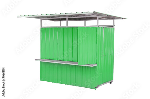 mini kiosk on white with path