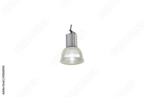 Big ceiling lamp on white background with clipping path