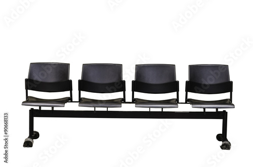 Plastic chairs isolated on white background with clipping path